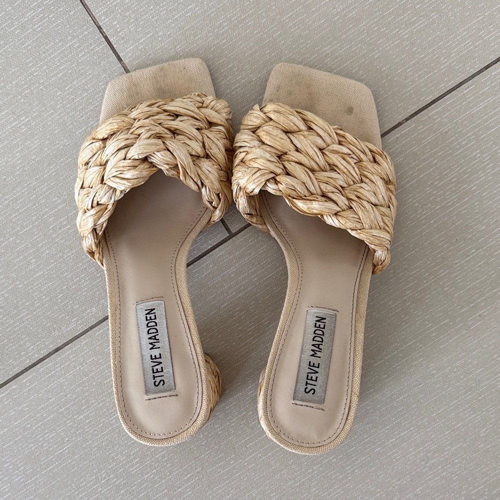 Steve Madden Beige Braided Sandals